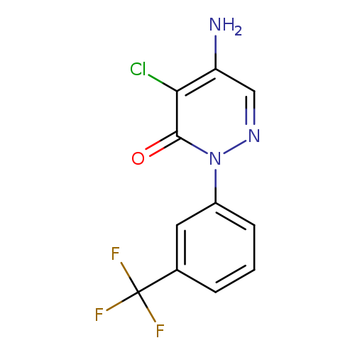 Nc1cnn(c(=O)c1Cl)c1cccc(c1)C(F)(F)F