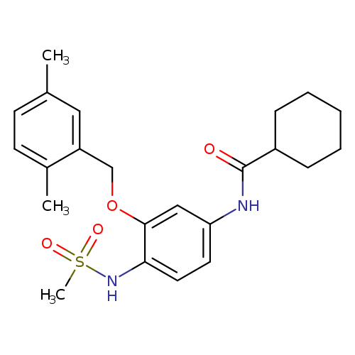 O=C(C1CCCCC1)Nc1ccc(c(c1)OCc1cc(C)ccc1C)NS(=O)(=O)C