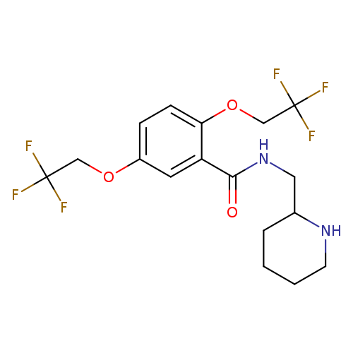 O=C(c1cc(OCC(F)(F)F)ccc1OCC(F)(F)F)NCC1CCCCN1