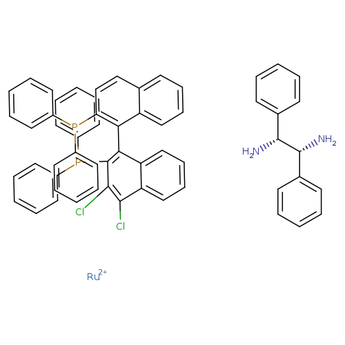 N[C@@H]([C@@H](c1ccccc1)N)c1ccccc1.Clc1c(Cl)c(P(c2ccccc2)c2ccccc2)c(c2c1cccc2)c1c(ccc2c1cccc2)P(c1ccccc1)c1ccccc1.[Ru+2]