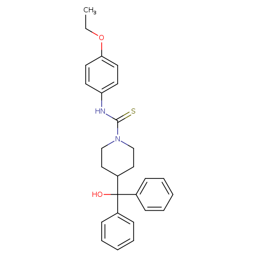 CCOc1ccc(cc1)NC(=S)N1CCC(CC1)C(c1ccccc1)(c1ccccc1)O
