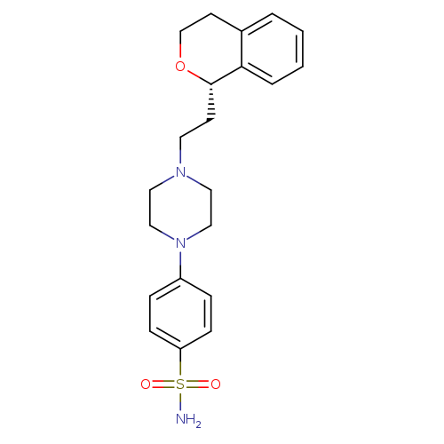NS(=O)(=O)c1ccc(cc1)N1CCN(CC1)CC[C@@H]1OCCc2c1cccc2
