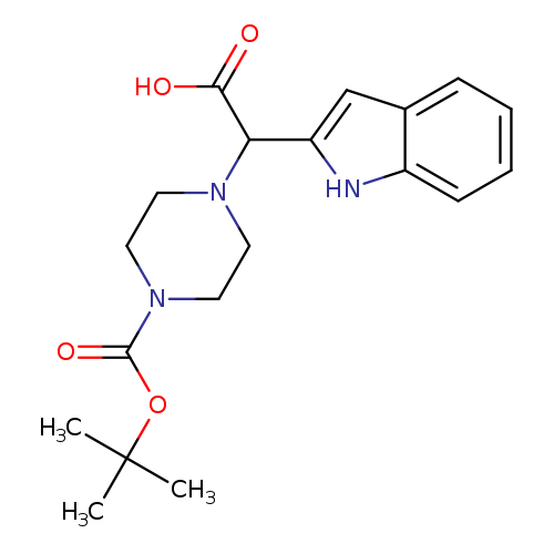 O=C(N1CCN(CC1)C(c1cc2c([nH]1)cccc2)C(=O)O)OC(C)(C)C