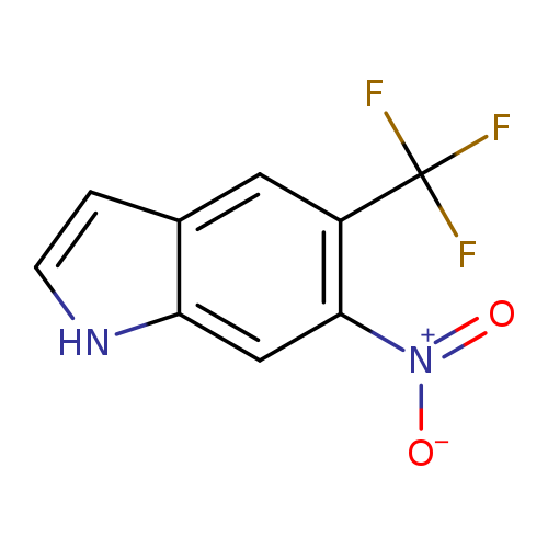 [O-][N+](=O)c1cc2[nH]ccc2cc1C(F)(F)F