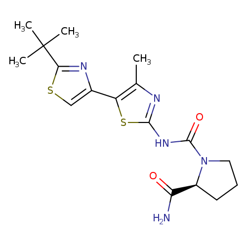 NC(=O)[C@@H]1CCCN1C(=O)Nc1nc(c(s1)c1csc(n1)C(C)(C)C)C