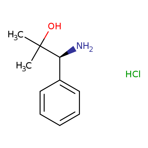 N[C@H](C(O)(C)C)c1ccccc1.Cl
