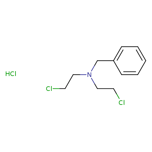 ClCCN(Cc1ccccc1)CCCl.Cl