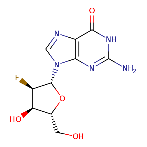 OC[C@H]1O[C@H]([C@@H]([C@@H]1O)F)n1cnc2c1nc(N)[nH]c2=O