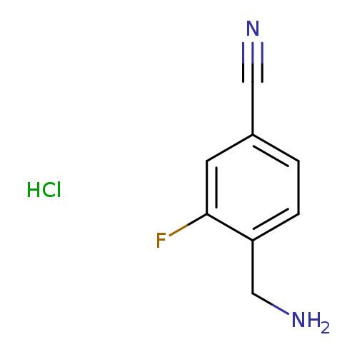 N#Cc1ccc(c(c1)F)CN.Cl