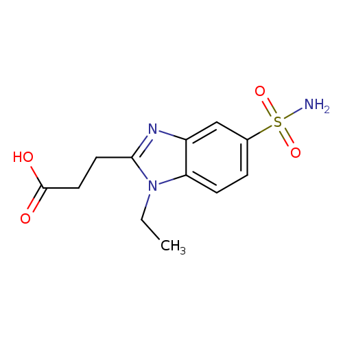 CCn1c(CCC(=O)O)nc2c1ccc(c2)S(=O)(=O)N