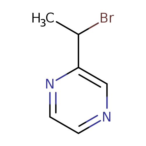 CC(c1cnccn1)Br