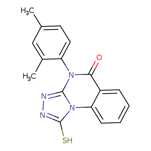 Cc1ccc(c(c1)C)n1c(=O)c2ccccc2n2c1nnc2S