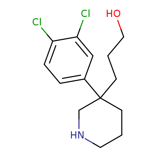 OCCCC1(CCCNC1)c1ccc(c(c1)Cl)Cl