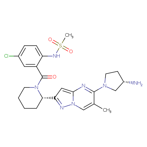 N[C@H]1CCN(C1)c1nc2cc(nn2cc1C)[C@@H]1CCCCN1C(=O)c1cc(Cl)ccc1NS(=O)(=O)C