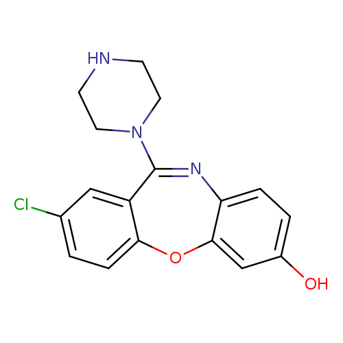 Clc1ccc2c(c1)C(=Nc1c(O2)cc(cc1)O)N1CCNCC1