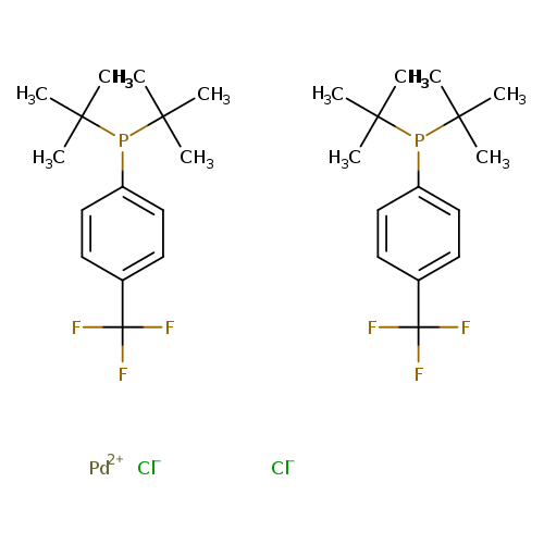 CC(P(C(C)(C)C)c1ccc(cc1)C(F)(F)F)(C)C.CC(P(C(C)(C)C)c1ccc(cc1)C(F)(F)F)(C)C.[Cl-].[Cl-].[Pd+2]