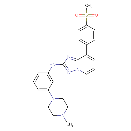CN1CCN(CC1)c1cccc(c1)Nc1nn2c(n1)c(ccc2)c1ccc(cc1)S(=O)(=O)C