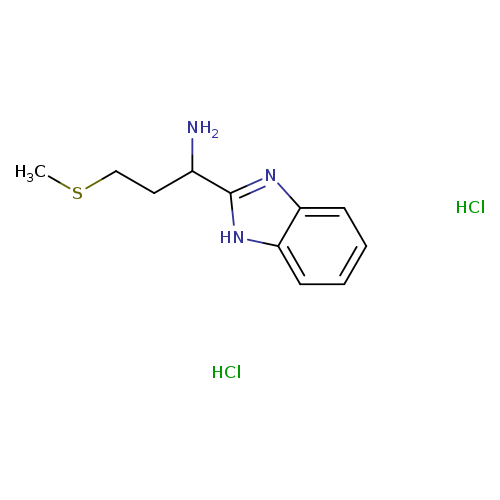 CSCCC(c1nc2c([nH]1)cccc2)N.Cl.Cl