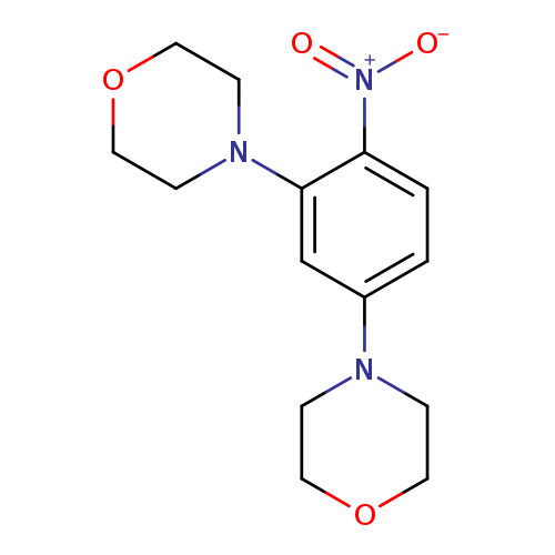 [O-][N+](=O)c1ccc(cc1N1CCOCC1)N1CCOCC1