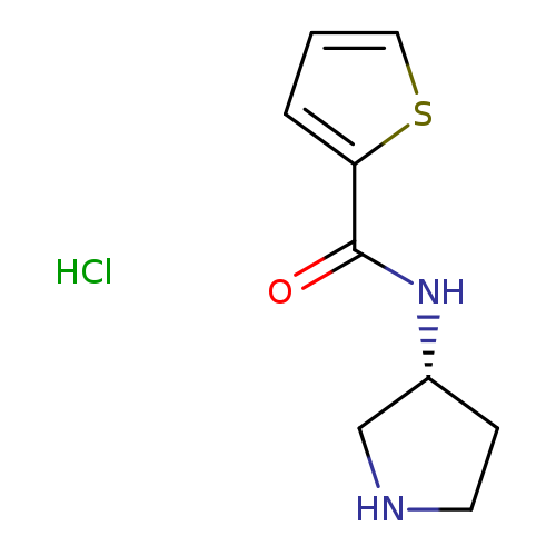 O=C(c1cccs1)N[C@H]1CNCC1.Cl