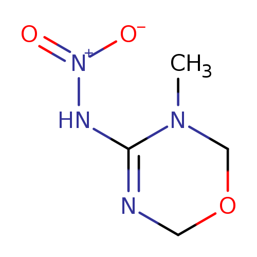 [O-][N+](=O)NC1=NCOCN1C