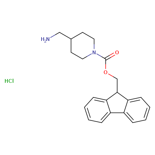 NCC1CCN(CC1)C(=O)OCC1c2ccccc2c2c1cccc2.Cl