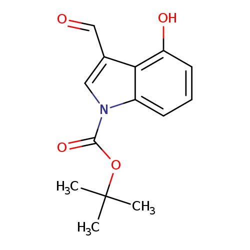 O=Cc1cn(c2c1c(O)ccc2)C(=O)OC(C)(C)C
