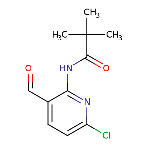 O=Cc1ccc(nc1NC(=O)C(C)(C)C)Cl