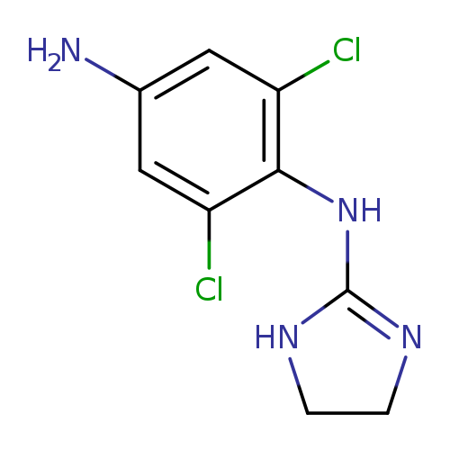 Nc1cc(Cl)c(c(c1)Cl)NC1=NCCN1