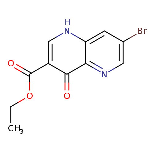 CCOC(=O)c1c[nH]c2c(c1=O)ncc(c2)Br