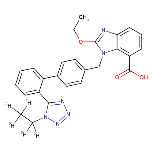 CCOc1nc2c(n1Cc1ccc(cc1)c1ccccc1c1nnnn1C(C([2H])([2H])[2H])([2H])[2H])c(ccc2)C(=O)O