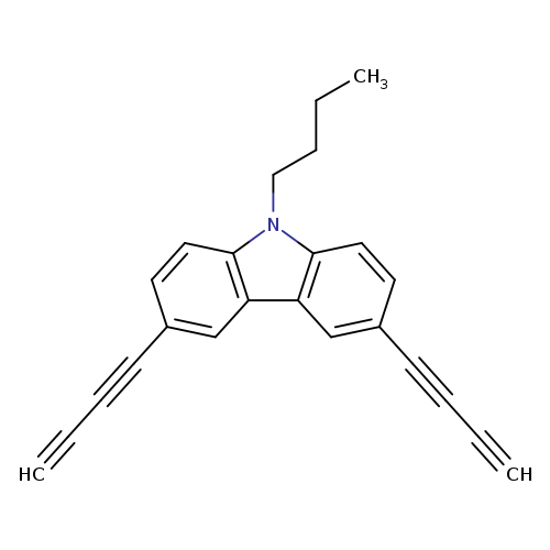 CCCCn1c2ccc(cc2c2c1ccc(c2)C#CC#C)C#CC#C
