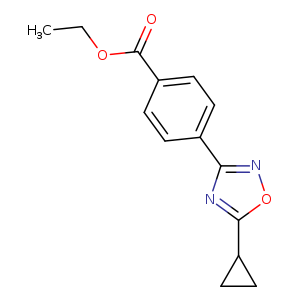 CCOC(=O)c1ccc(cc1)c1noc(n1)C1CC1