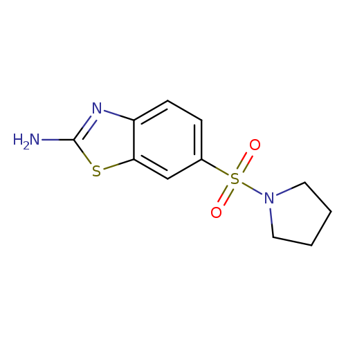Nc1nc2c(s1)cc(cc2)S(=O)(=O)N1CCCC1