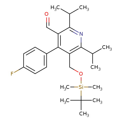 O=Cc1c(c2ccc(cc2)F)c(CO[Si](C(C)(C)C)(C)C)c(nc1C(C)C)C(C)C