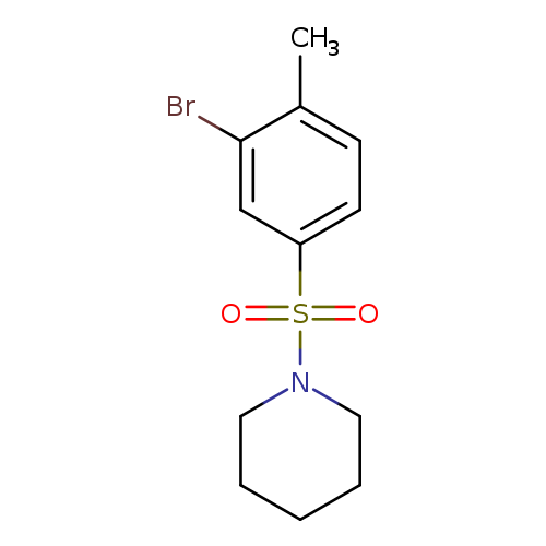 Cc1ccc(cc1Br)S(=O)(=O)N1CCCCC1