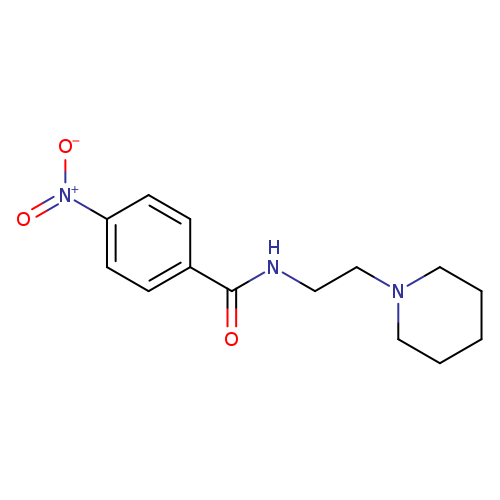 O=C(c1ccc(cc1)[N+](=O)[O-])NCCN1CCCCC1