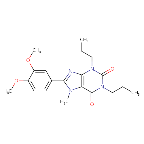 CCCn1c(=O)n(CCC)c(=O)c2c1nc(n2C)c1ccc(c(c1)OC)OC