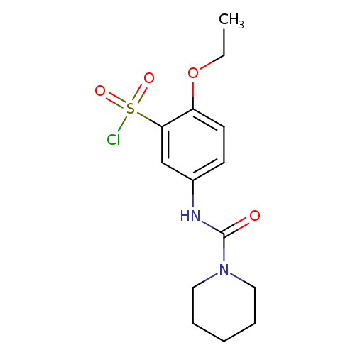 CCOc1ccc(cc1S(=O)(=O)Cl)NC(=O)N1CCCCC1