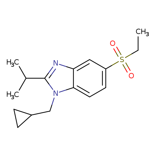 CCS(=O)(=O)c1ccc2c(c1)nc(n2CC1CC1)C(C)C