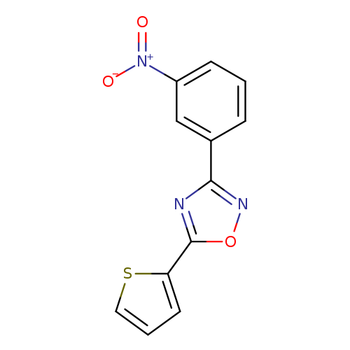 [O-][N+](=O)c1cccc(c1)c1noc(n1)c1cccs1