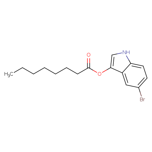 CCCCCCCC(=O)Oc1c[nH]c2c1cc(Br)cc2