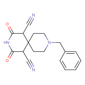 N#CC1C(=O)NC(=O)C(C21CCN(CC2)Cc1ccccc1)C#N