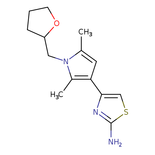 Nc1scc(n1)c1cc(n(c1C)CC1CCCO1)C
