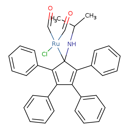 O=C[Ru](C1(NC(C)C)C(=C(C(=C1c1ccccc1)c1ccccc1)c1ccccc1)c1ccccc1)(C=O)Cl