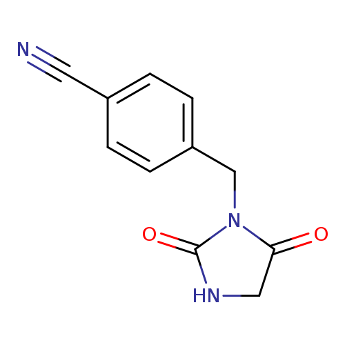 N#Cc1ccc(cc1)CN1C(=O)CNC1=O
