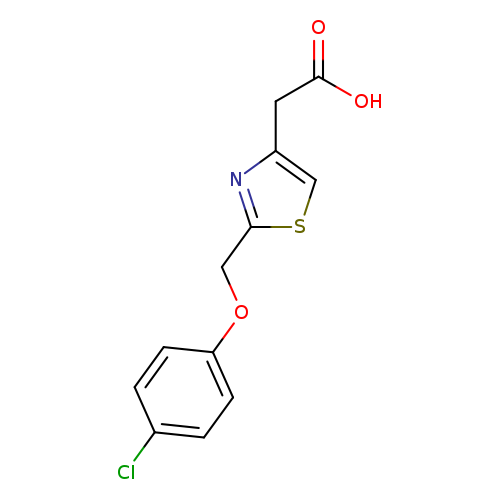 OC(=O)Cc1csc(n1)COc1ccc(cc1)Cl