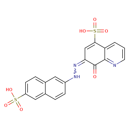 O=C1C(=NNc2ccc3c(c2)ccc(c3)S(=O)(=O)O)C=C(c2c1nccc2)S(=O)(=O)O