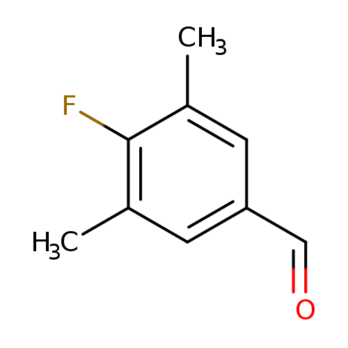 O=Cc1cc(C)c(c(c1)C)F