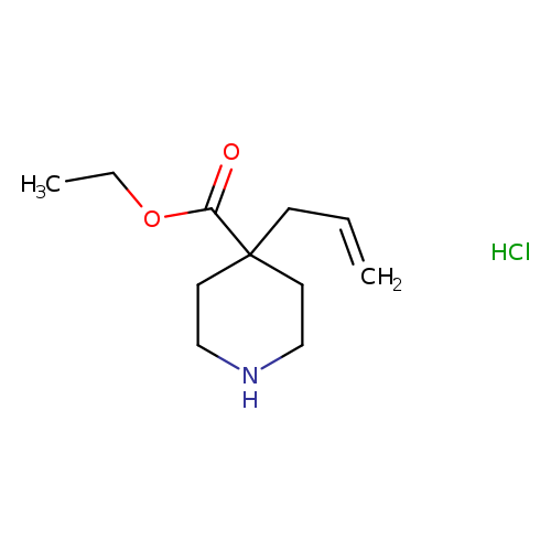CCOC(=O)C1(CCNCC1)CC=C.Cl